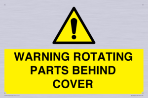 WARNING ROTATING PARTS BEHIND COVER